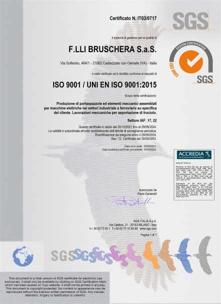 certificato UNI EN ISO 9001:2015